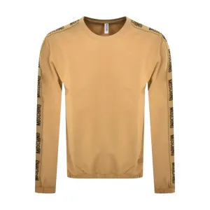 Moschino Underwear Logo Tape Beige Sweatshirt